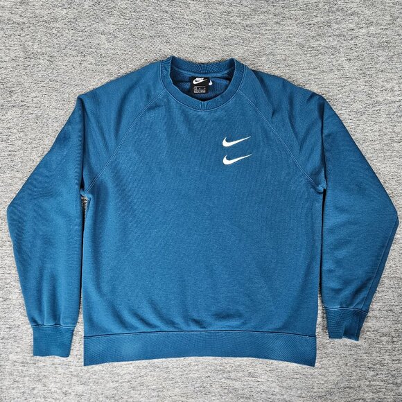 Nike Women Large Sweatshirt French Terry NSW Club Crew Pullover Long Sleeve RARE - Picture 2 of 11